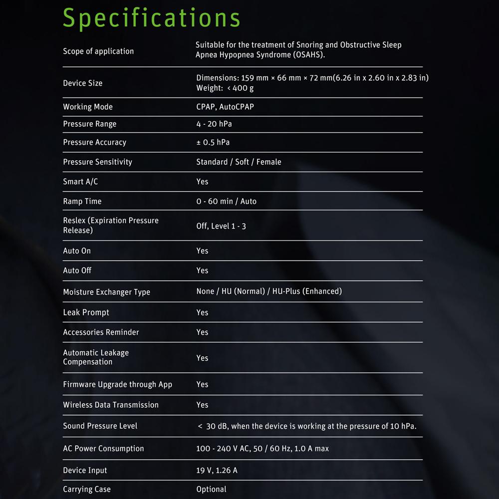 BMC M1 Mini Auto CPAP APAP Car Travel With Anhydrous Humidifying Mask Auto Ramp Feature Pressure Adjusting Sensitivity