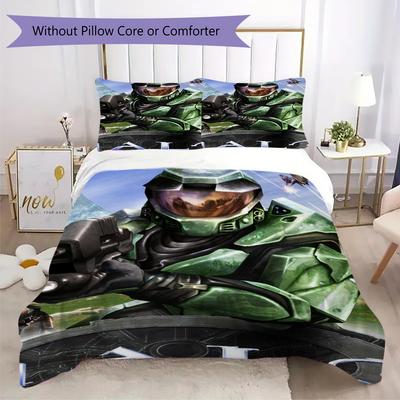 Постельное белье с рисунком из игры Halo Комплект одеяла Пододеяльник Наволочка Домашний Декор Подарок на День Рождения (1 пододеяльник + 2 наволочки без наполнителя)54