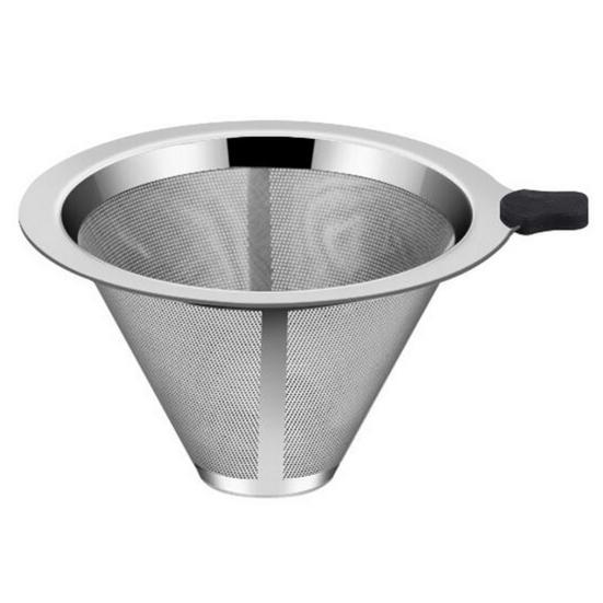 Coffee Filter Easy To Clean Stainless Steel Coffee Cone Filter Reusable Fine Mesh Strainer for Home Kitchen
