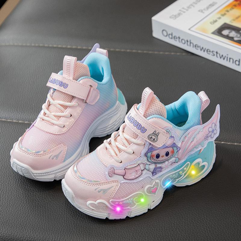Children's fashion running shoes, new autumn styles for boys and girls, featuring rotating buckles, casual design, and non-slip soles