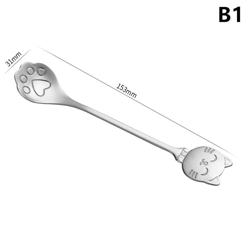 Кофейная ложка из нержавеющей стали, креативная ложка в виде кошачьей лапки, десертная чайная ложка для мороженого, торта, столовая посуда, кухонные аксессуары