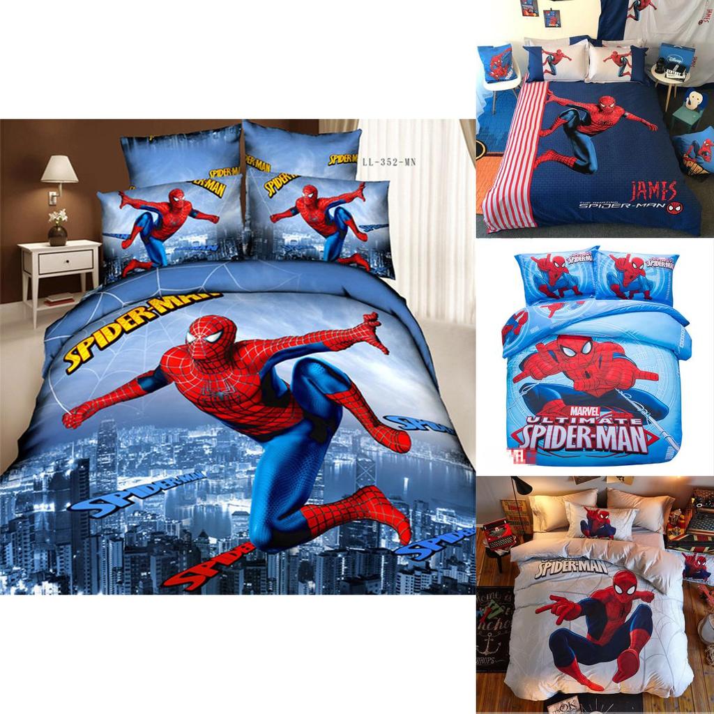 Комплект постельного белья Человек-паук 3D Пододеяльник Одеяло Покрывало Комплект для кровати Наволочка Простыня Особенности Премиальный полиэстер для максимального комфорта и стиля