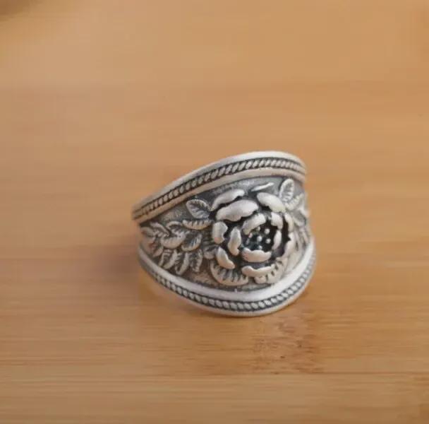 Exquisite 3D Rose Peony Floral Ring for Women