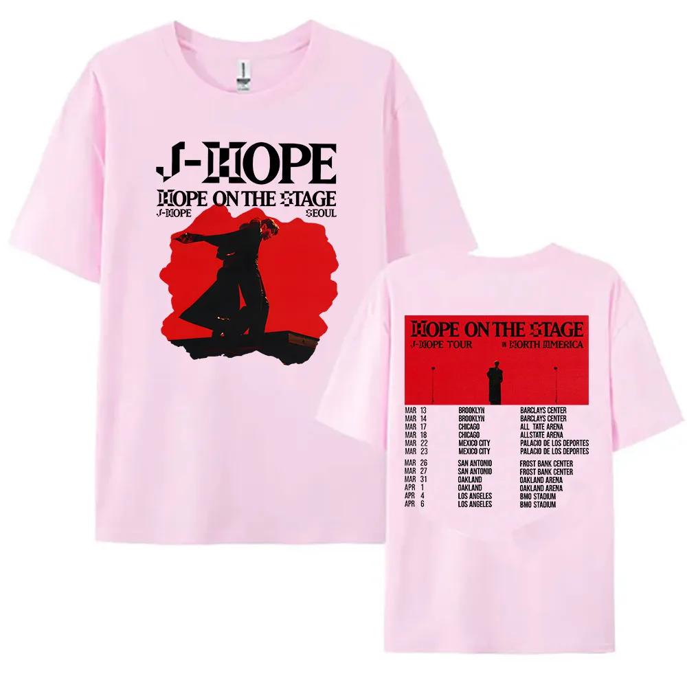 Женская футболка Kpop J-Hope Hope World Tour 2025 Футболка Унисекс Повседневный топ Летняя футболка с круглым вырезом Свободная футболка с коротким рукавом Уличная одежда