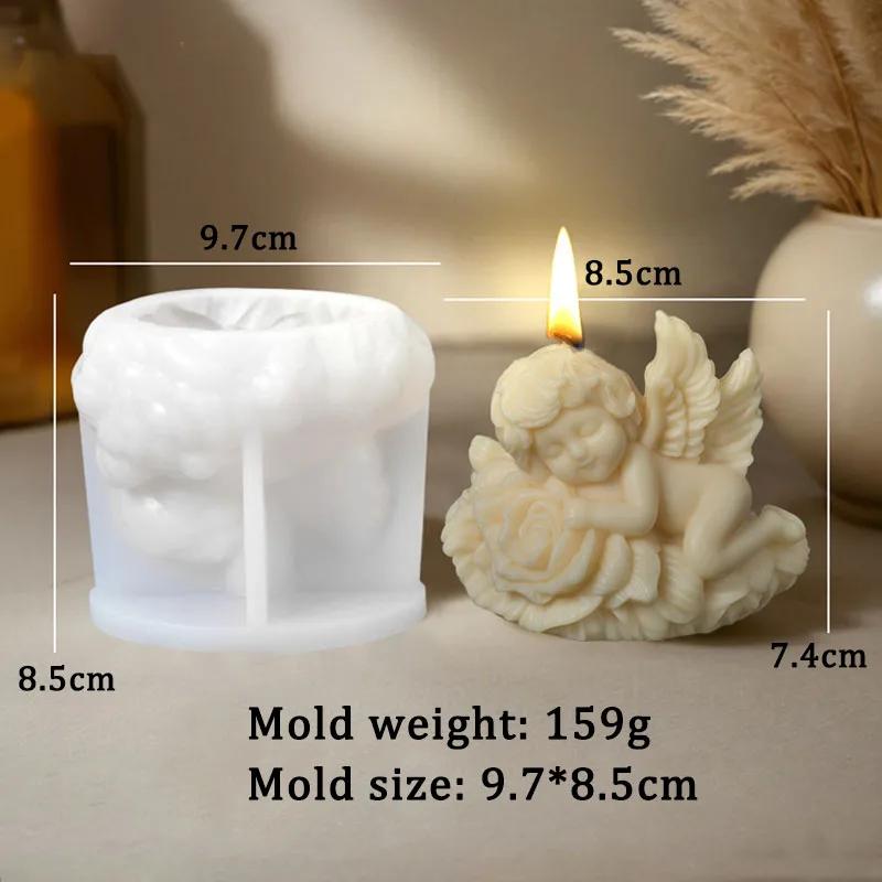 3D Rose Angel Children свеча силиконовая форма ручная работа Seashell Angel Kids ароматическая свеча гипсовая смоляная форма ремесло декор подарок
