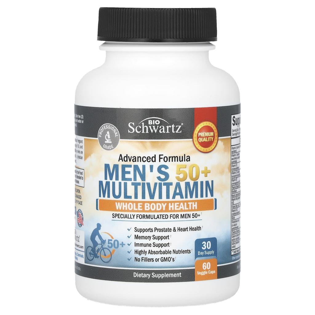 Multivitamin for Men Over 50, Veggie Capsules 60
