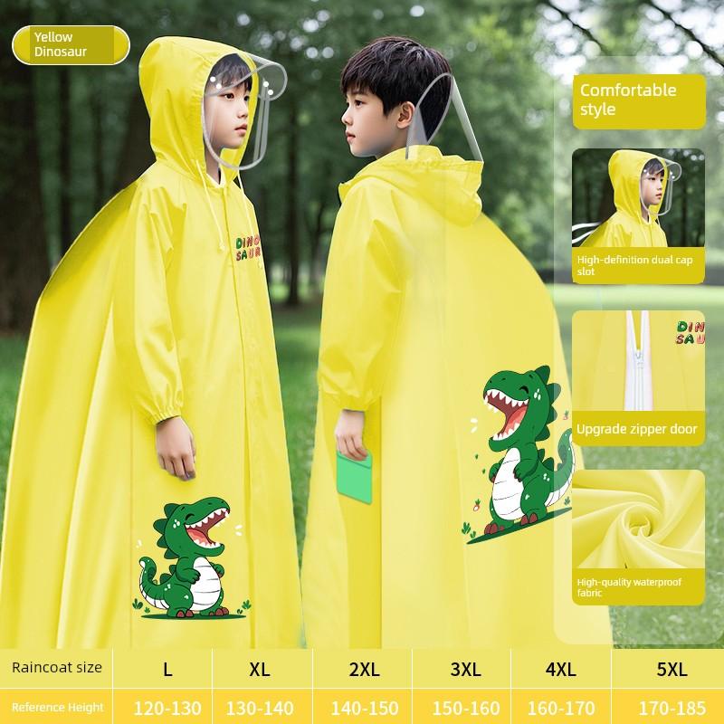 Children's Raincoat for Boys and Girls, Suitable for Primary and Secondary School Students, with a Dedicated Backpack Area, Full-Length