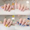 Summer Series Nail Art Sticker Female Rainbow Doodle Water Ripple Nail Sticker Hills Waterproof Long-lasting Nail Patch