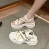 Casual Thi Sandals for Women Beachwear Summer Versatile Faionable Flat Heel PVC Material round Toe