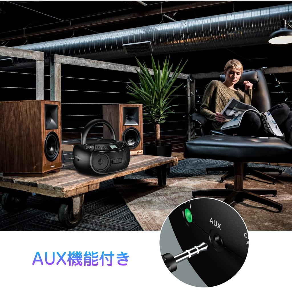 Gueray CD Player, Bluetooth, Built-in Dual Speakers, AMFM Radio, USB Playback, AUX Function, Call AnswerReject, Program Playback, Portable CD Player,