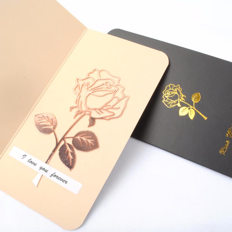 Luxury Metal Rose Flower Bookmarks Greeting Cards Chancery School Office Accessories Tab for Books