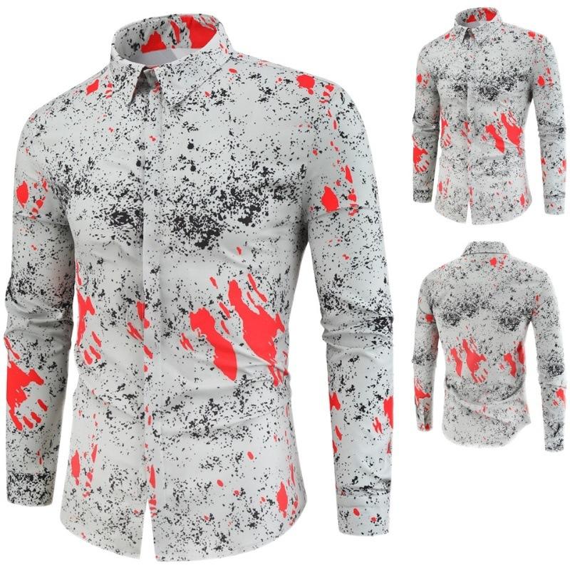 Новая модная мужская рубашка, индивидуальная рубашка с 3D цифровой печатью, молодежная рубашка с длинными рукавами, мужские топы
