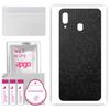 apgo Protective Skin Sticker for the Back Compatible with Samsung Galaxy A30, Wrap Film, Foil, Vinyl - Pattern Black Honeycomb