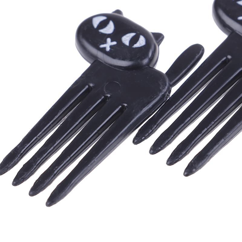 6шт черная кошка фруктовая вилка милые зубочистки гаджеты котенок десерт украшения вилка