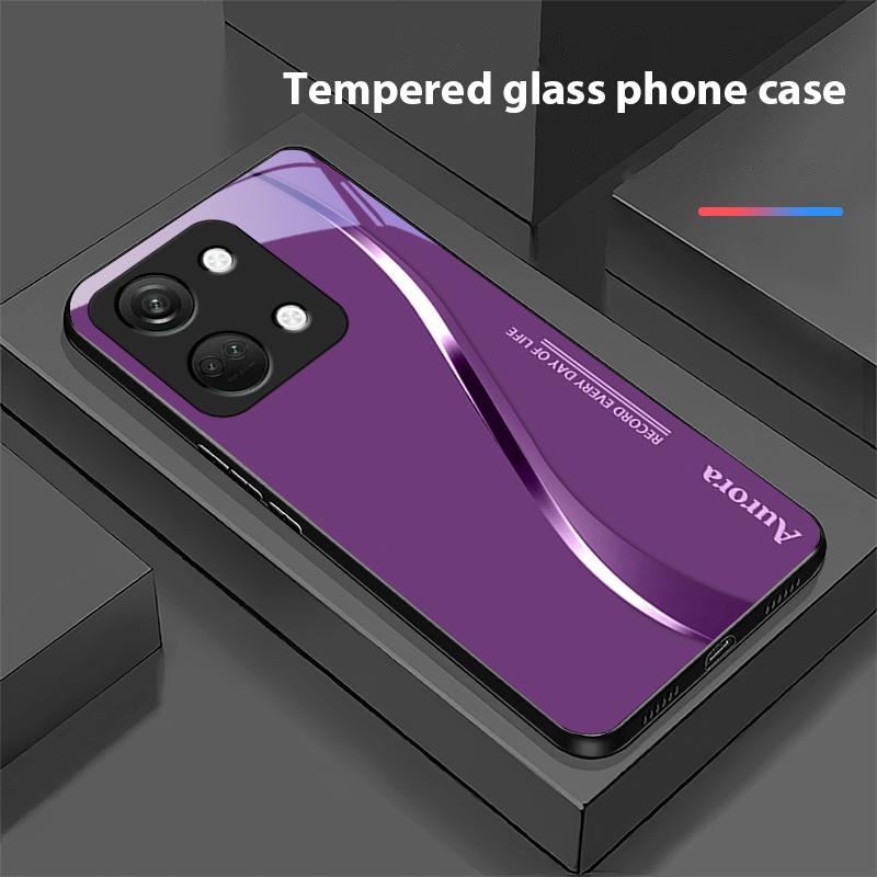 Двухцветные полосы для OnePlus Nord 3 5 6T 7 Pro 8 12 10T Reno8 Lite 5G 10R Nord N30 Жесткий чехол из закаленного стекла для телефона Черный