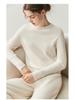 Женский кашемировый свитер с круглым вырезом - Коллекция Осень/Зима 2025, Теплый вязаный базовый слой однотонного цвета