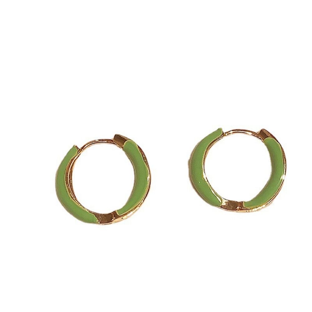 Exquisite Zinc Zinc Alloy Circle Women Jewelry Hoop Ear Buckle Korean Style Earrings Enamel Oil Drop Earrings