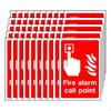 50x Fire Alarm Call Point Signs Stickers Waterproof Display Decal High Visibility for Indoor and