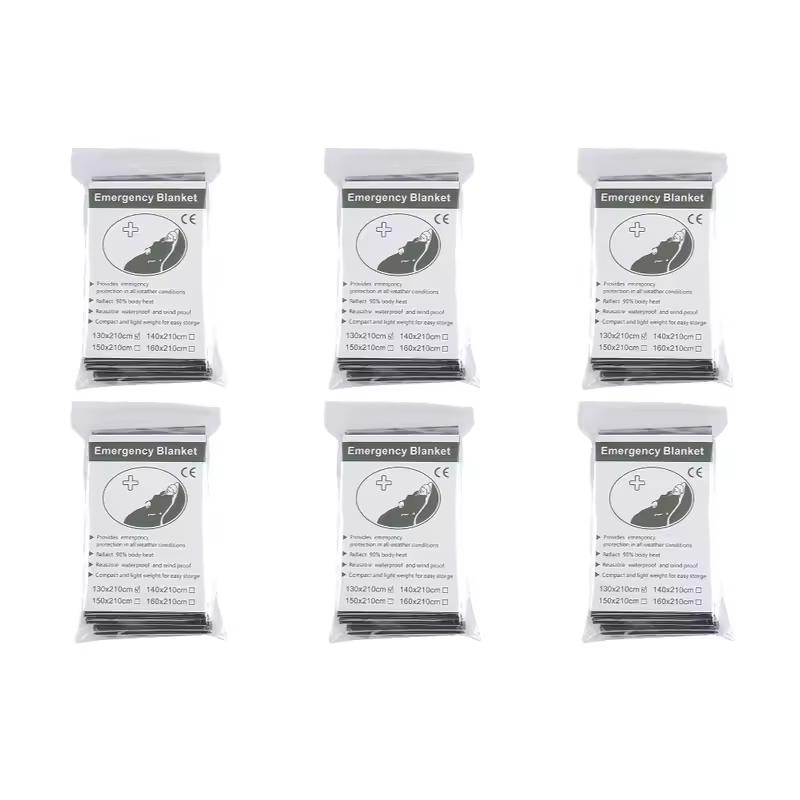 1-10 шт. аварийное одеяло для выживания на открытом воздухе, военный спасательный комплект, ветрозащитное водонепроницаемое фольгированное термоодеяло для кемпинга