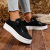 2025 Autumn New Thick Soled Lace Up Casual Sneakers Round Toe Shoes for Women Comfortable Platform Vulcanize Shoes Size 36-43