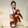 Realistic Gorilla Plush Toy Soft Stuffed Monkey with Movable Limbs & Detailed Fingers Convertible Backpack Shoulder Bag Cuddly Companion for Kids
