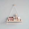 Nordic Style Wooden Beads Wall Hanging Shelf Swing Rope Floating Shelves Display Storage Rack Decor For Home, Office, Cafe