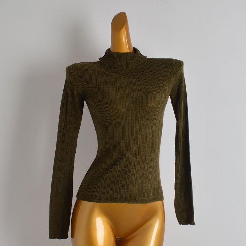 Simplicity New Arrival Pure Color Turtleneck Pullover Long Sleeve Bottoming Shirt Women's Clothing Fall and Winter Skinny Slimming Knitwear Tops