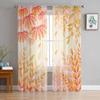 Thanksgiving Autumn Plant Leaves Shrubs Gradual Sheer Curtains for Kids Bedroom Living Room Voile Window Curtains Tulle Drapes