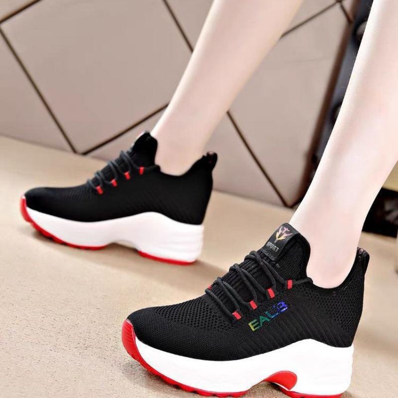 Модная трендовая спортивная обувь 2024 Осень Новинка Сетка Толстая подошва Нескользящая Повседневная Высокая посадка Женская спортивная обувь Zapatillas Deporte Кроссовки