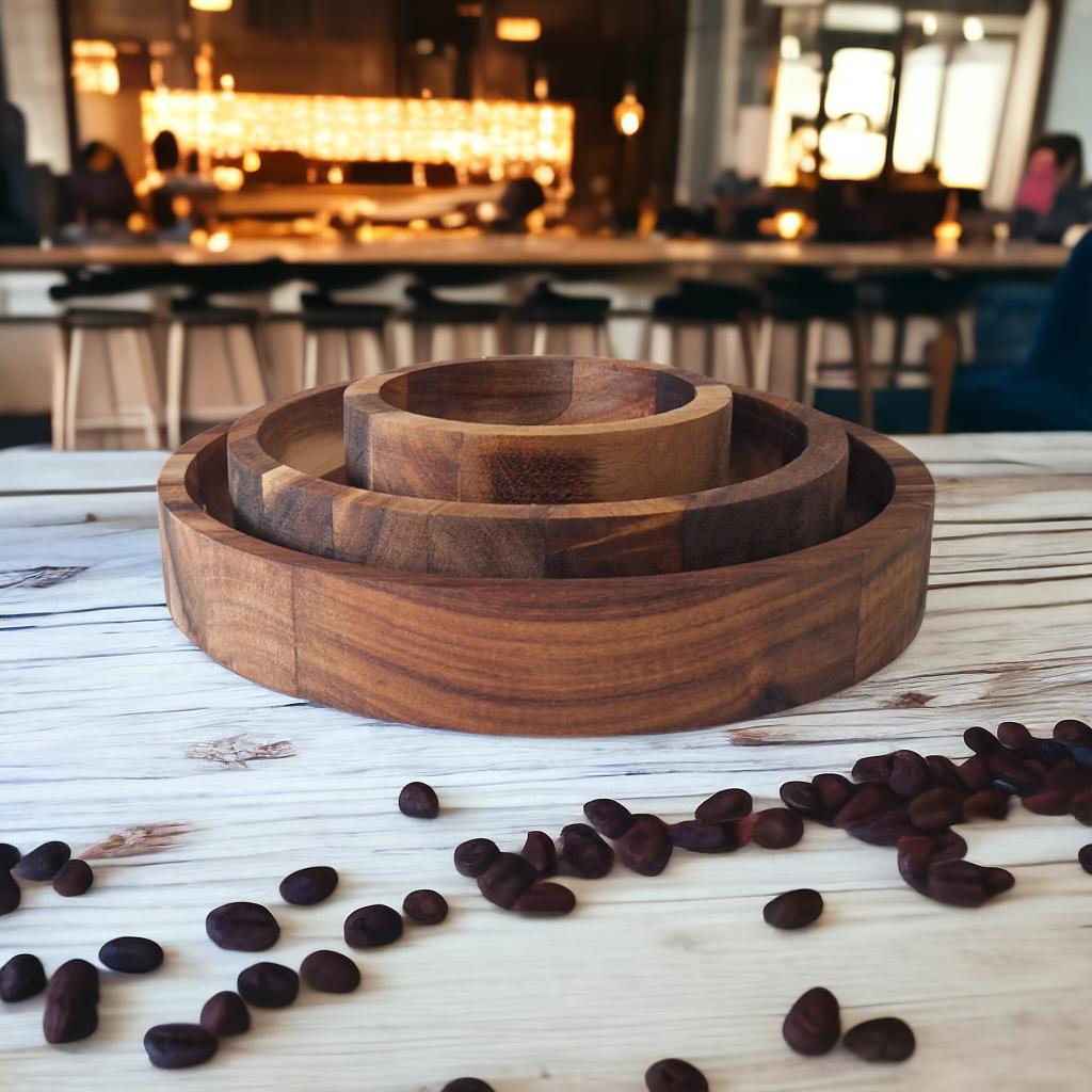 PLATE MADE OF ACACIA WOOD FOR SERVING TRAY 16 x 3 cm