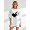 Oversized T Shirt Black Heart And Butterflies Print Casual Wear