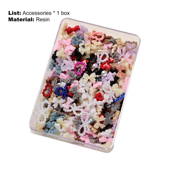 Yousheng 50 г 1 коробка Украшение для ногтей Прозрачный лед Декорирование Гладкая поверхность 3D Бантик Маникюр Блестящее украшение для женщин