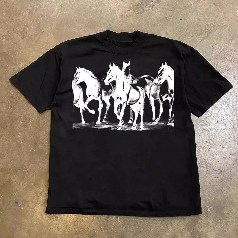 Harajuku Vintage Y2k Tops Hot Sale Casual Loose Shortsleeved Tshirt Print Cotton Tshirt for Men and Women Graphic Tops Unisex