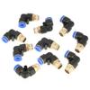 Akozon Pneumatic Quick Connectors, 10-Piece Set, 8mm Pneumatic Elbow Quick Connectors, Air Fitting Adapters, 8mm Diameter Thread G1/4