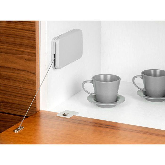 Emuca mécanisme de porte relevable miniwinch avec couvercle, 10kg, acier et plastique, gris