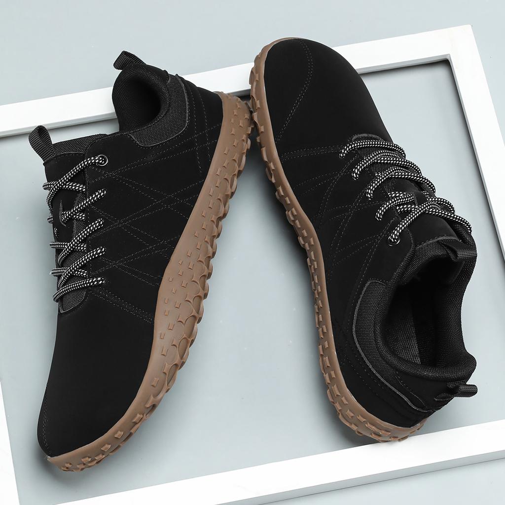 TUINANLE Ботинки на средней шнуровке для босоногой ходьбы Мужские Женские Широкий носок Треккинговые ботинки Уличные Нескользящие Обувь для трейлраннинга