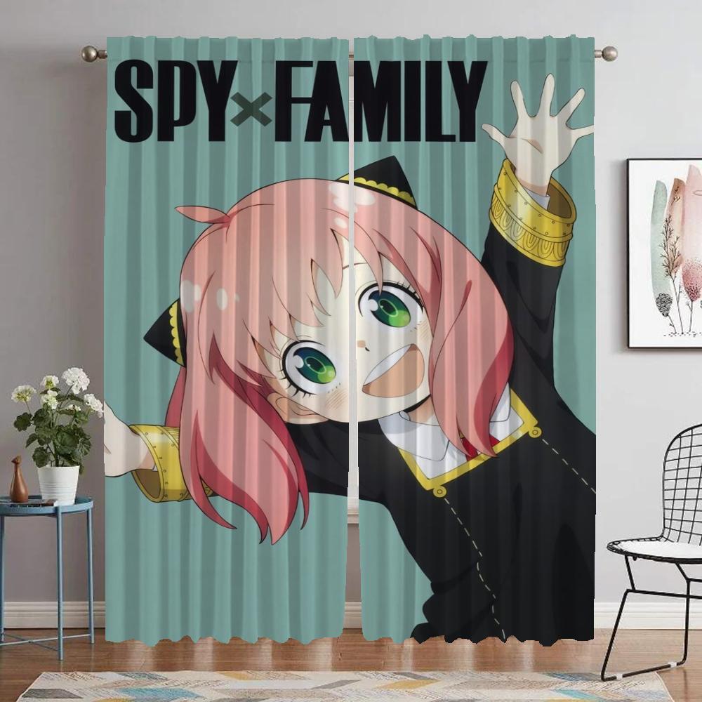 Shades Spy X Family Window Curtain for Room 2 Panel Blackout Curtains Tulle for Bedroom Halloween Decoration Partition Living