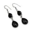 Черный оникс, драгоценный камень шпинель, ювелирное изделие из стерлингового серебра 925 пробы, серьга 2,13"