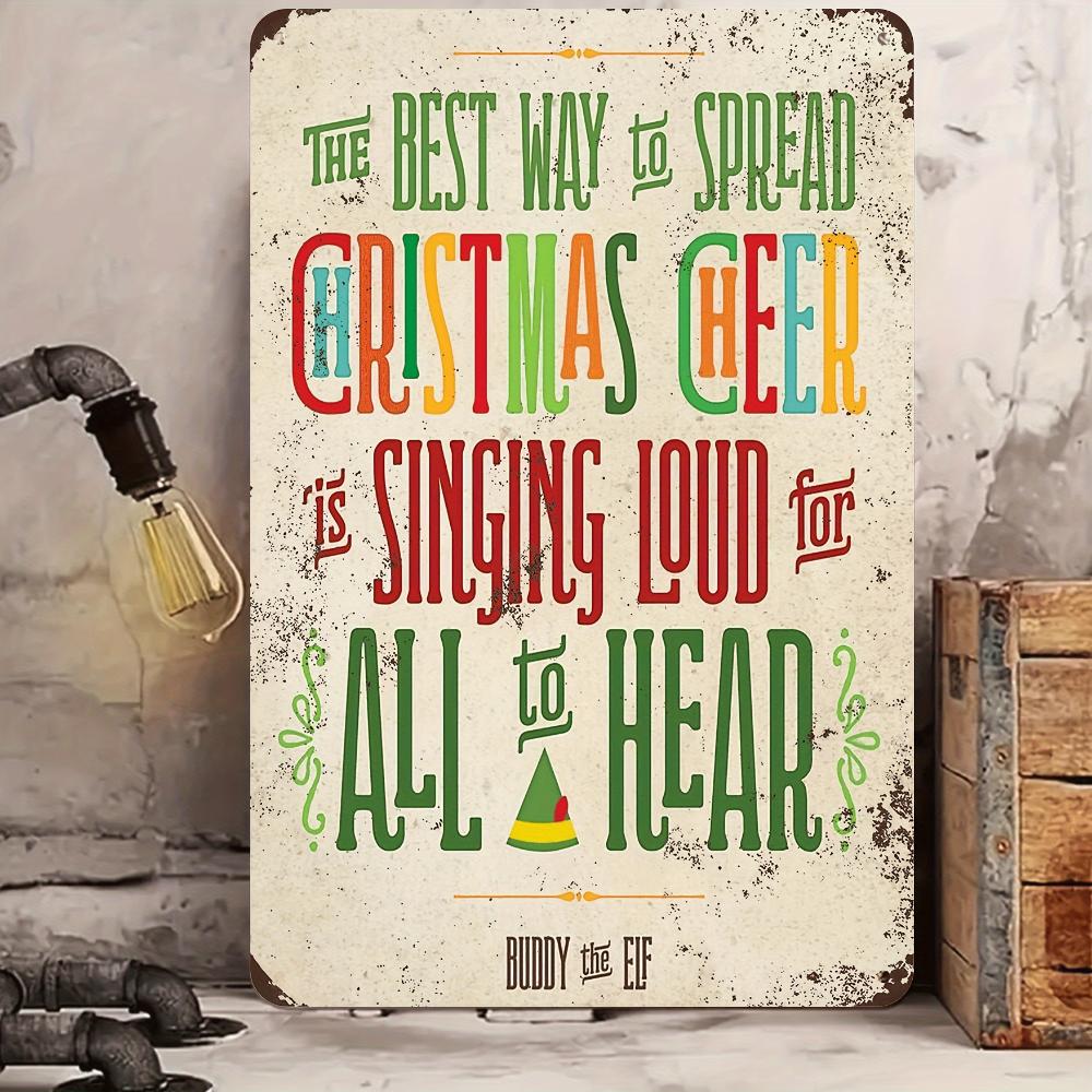 1pc Buddy Elf Merry Christmas Poster Canvas Aluminum Sign (8"x12"/20cm*30cm) Metal Aluminum Sign Vintage, Aluminum Sign for Room