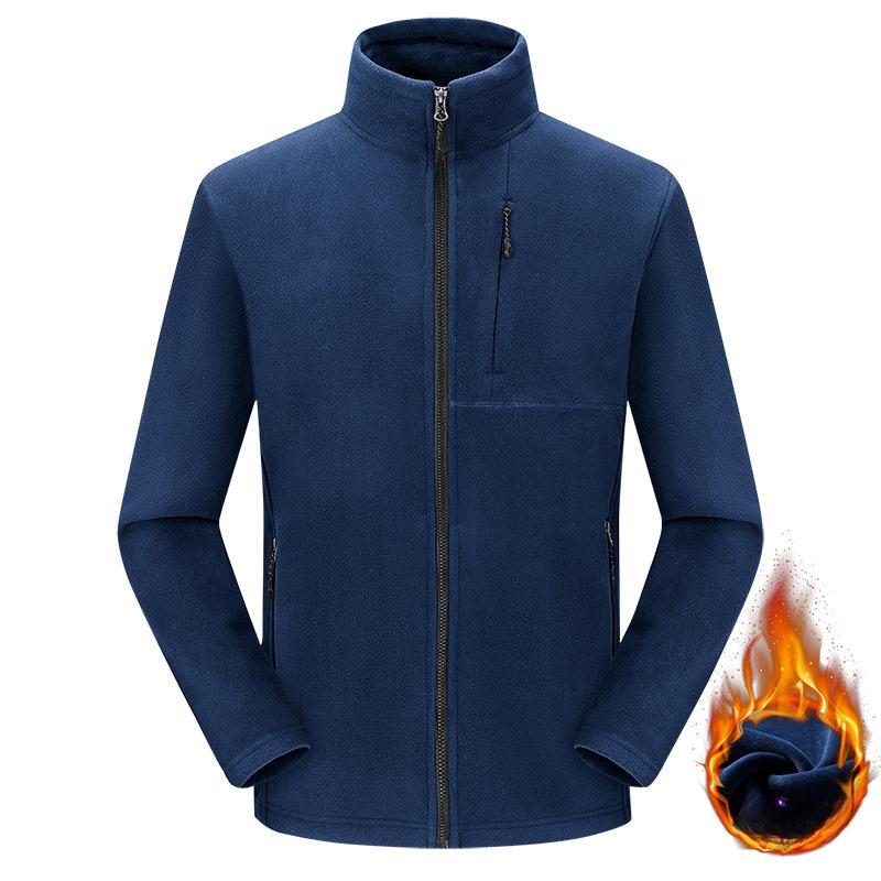 Autumn and Winter Men's and Women's Couples' Thickened and Warm Double-sided Fleece Men's Stand-up Collar Jacket