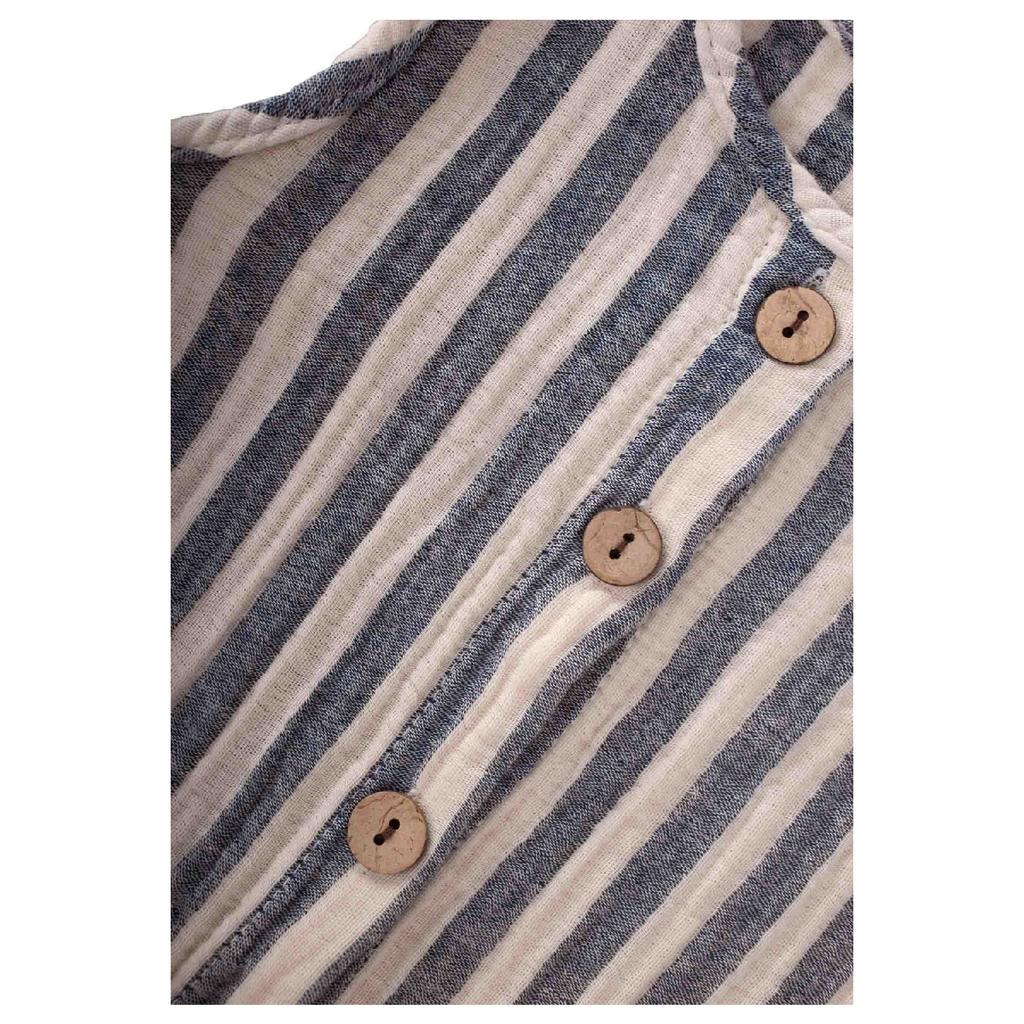 Полосатый муслиновый комбинезон для детей 0–3 лет кофейного цвета