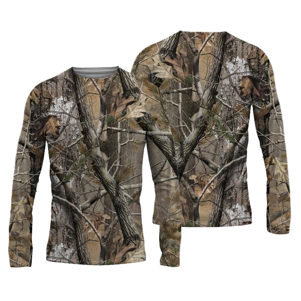 Мужские футболки с графическим принтом лесного камуфляжа, осенняя мужская одежда, футболки с круглым вырезом и длинным рукавом, топы, мужская футболка, уличный пуловер