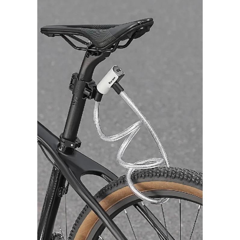 WEST BIKING Portable Bicycle Cable Lock With 2 Keys Waterproof Dustproof Steel Wire Lock MTB Road Bike Scooter Anti-theft Lock