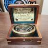 Maritime Brass Sextant Nautical British Army Pocket Box Sextant with Wood Box by Henry Barrow, Co London