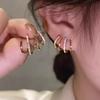 Shiny Crystal Earring Claw Hook Clip Gold Color Girls Cool Style Earring Fashion Jewelry Girl Gift Elegant Accessories for Women