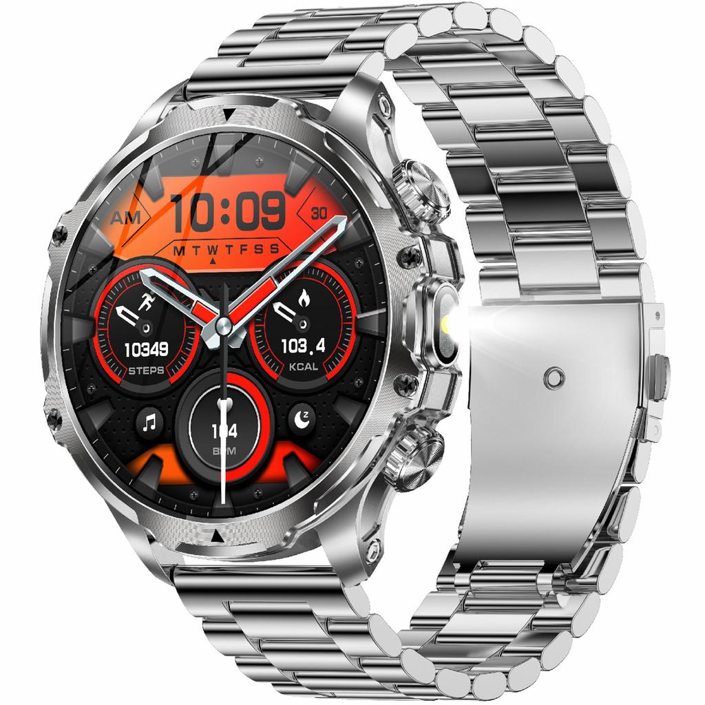 AK75 Стальной ремешок Смарт-часы Звонок по Bluetooth Водонепроницаемые Мониторинг здоровья Спортивные часы