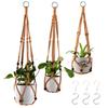 Copeflap Макраме Подвесное кашпо для конопли Набор из 3 комнатных растений, Веревка, (коричневый)