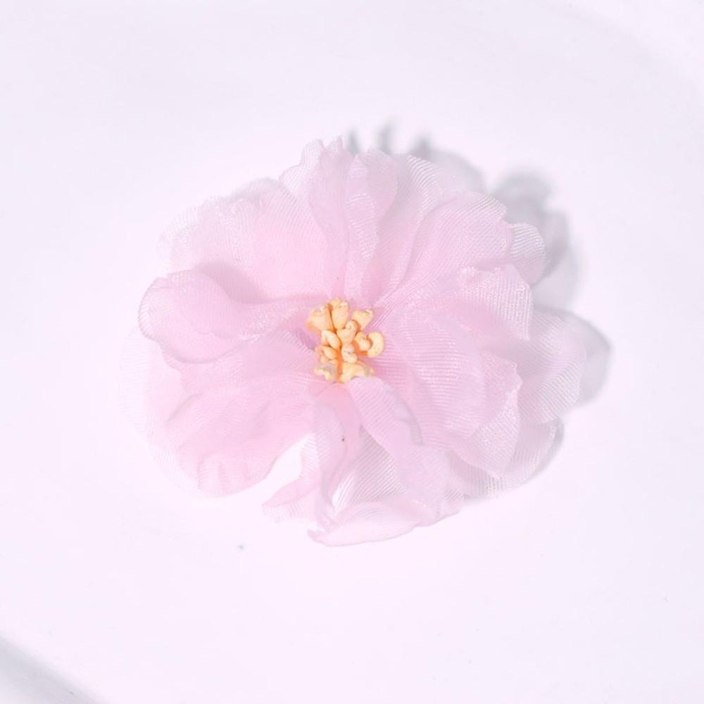 10Pcs 5.5cm Chiffon Flower Embroidered Patches for Wedding Dress Hats Decoration