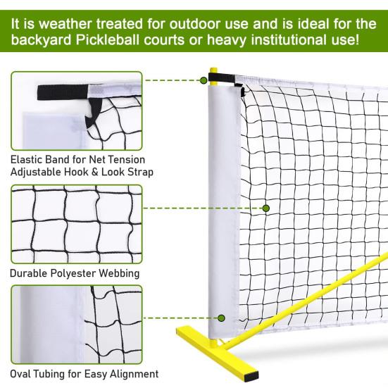 Ultra-Stable Pickleball Net Simple Installation Indoor/Outdoor Regulation Size Portable Pickleball Net Replacement