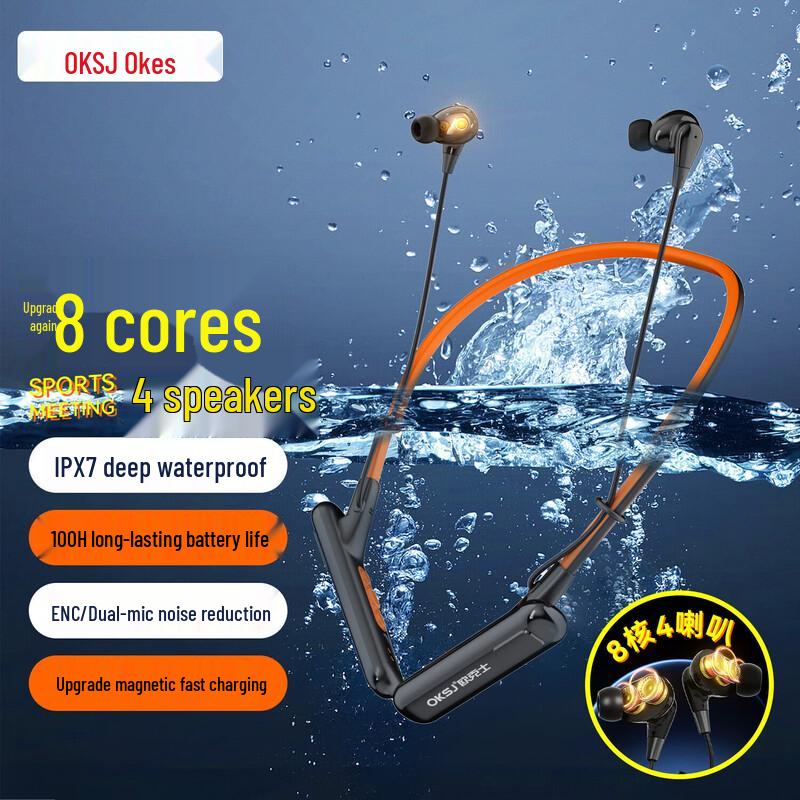 Oaksk A30 Pro Спортивные Bluetooth-наушники-вкладыши с шейным ободком